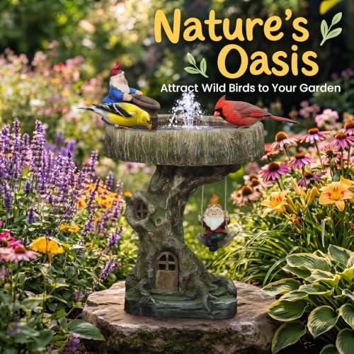 Gnome Outdoor Water Fountain with Solar Pump (Sl27004)