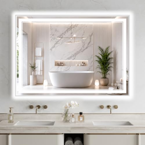 36"x48" LED Bathroom Mirror with Lights (White / 48"L x 36"W)