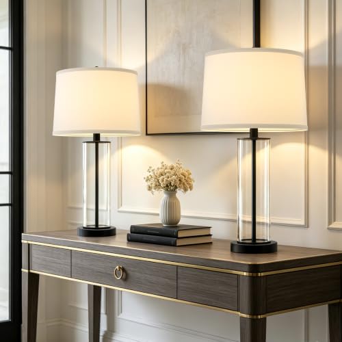 27"Glass Table Lamps Set of 2