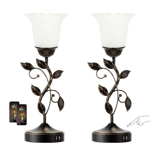 Touch Control Table Lamp with 2 USB Charging Ports