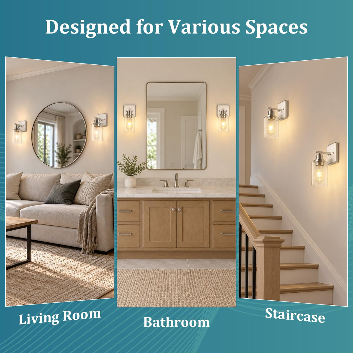 Wall Sconces Set of Two (Brushed Nickel 2ps / 1 Light)