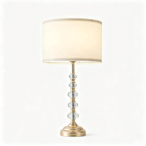 Crystal Table Lamp (Crystal bead column+White)