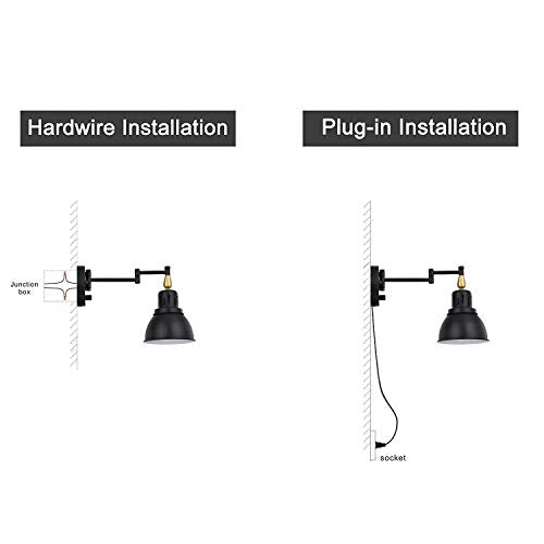 Plug in Wall Sconces (2 Pack - Dimmer Knob)