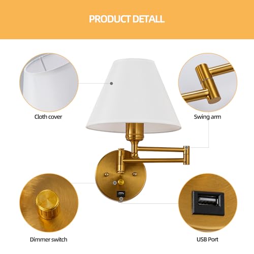 Swing Arm Wall Sconces (Golden)