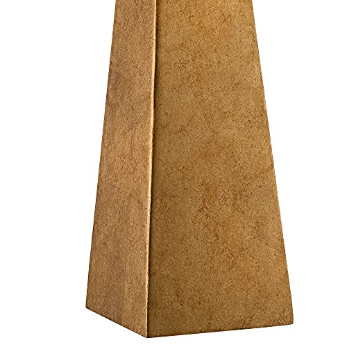 Obelisk 26" Tall Table Lamp Gold Leaf Charging Port Modern with USB Dimmer (USB Dimmer Included - Gold)