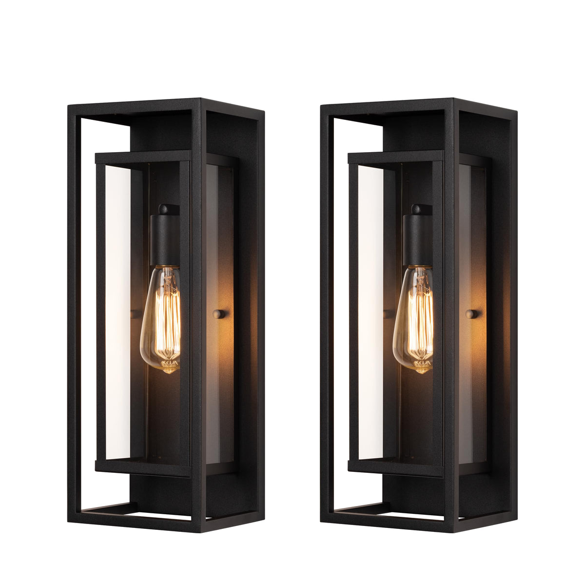 18" Modern Outdoor Porch Wall Light (Matte Black / 18-inch)