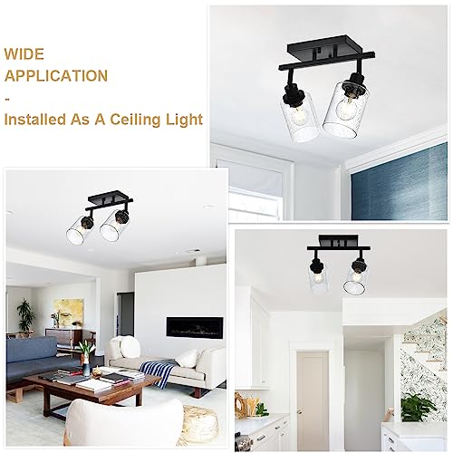 2 Light Wall Sconce Spotlight Fixtures (Black / 2-Light)