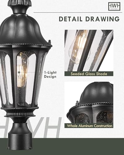 HWH Outdoor Post Lights Lamp Post Light Fixture