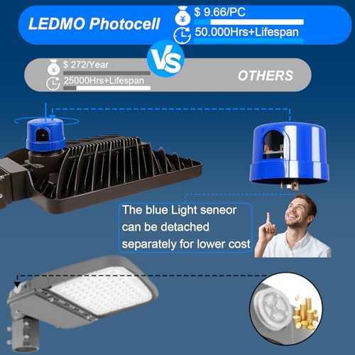 LED Parking Lot Light 350W Flood Light Outdoor 525000lm Dusk to Dawn 5000K Adjustable Trunion Mount Yard Area Lighting Commercial Wall Mount LED Shoebox Lighting for Shop Garage Barn Warehouse (350W-1 Pack-Trunion Mount)