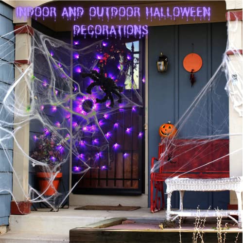 Halloween Decorations Spider Web Lights (Purple)