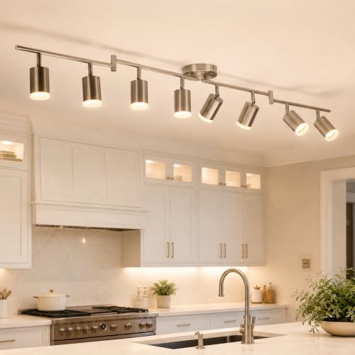 LED Track Lighting Fixtures Ceiling Mount for Kitchen (Nickel / 8 Light (Ceiling Mount))