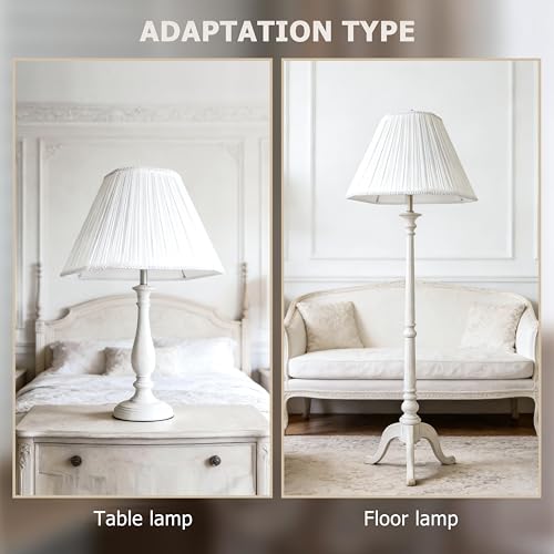White Pleated Lamp Shades Bell Shade 1 Pc 6.5"×13"×10.5" (White-1 Pack / 6.5*13*10.5in)