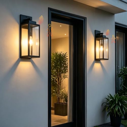 17 Inch Motion Sensor Dawn to Dusk Outdoor Sensor Light Fixture Waterproof Porch Lights Anti (17 Inch)