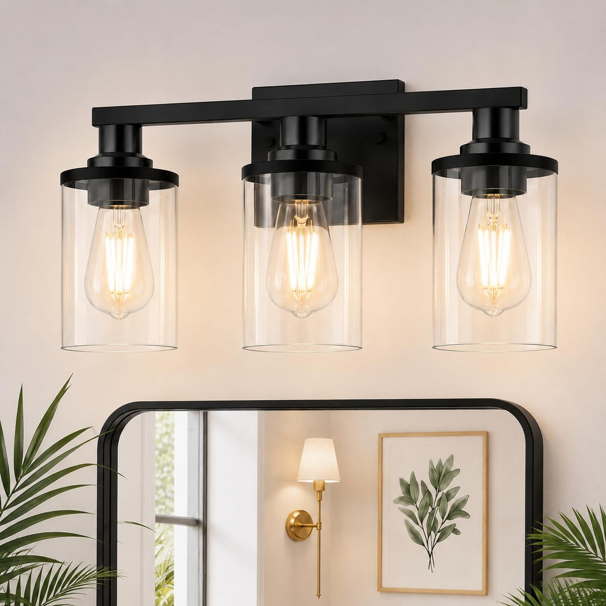 Bathroom Vanity Light Fixtures Over Mirror Modern Black 3 Light (Black / 3-Light (17inch))