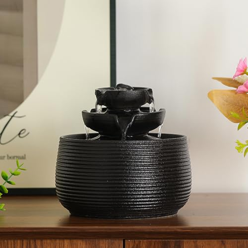 Outdoor and Indoor Water Feature Fountain Waterfall Tabletop Desktop mini Ceramic Garden Fountain