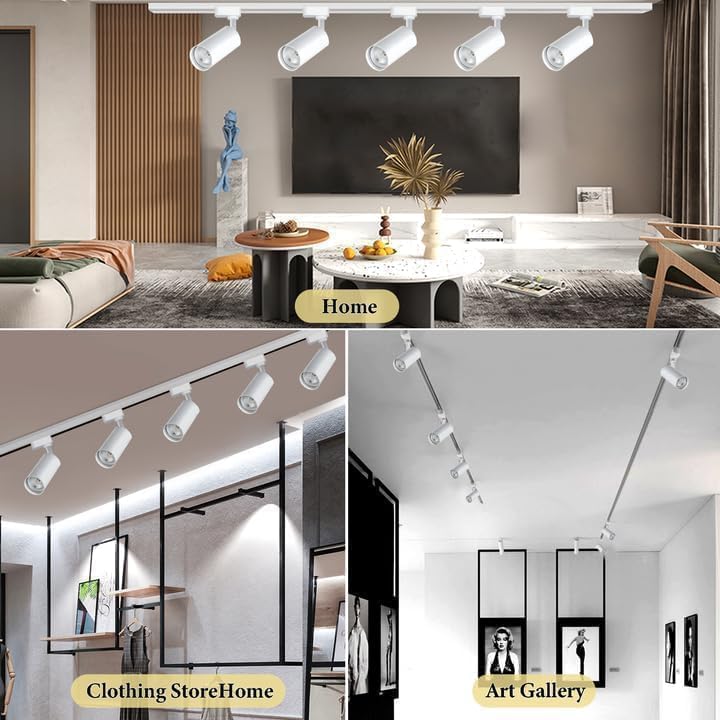 8 Pack White H Type LED Track Lighting Kit 4000K Natural White