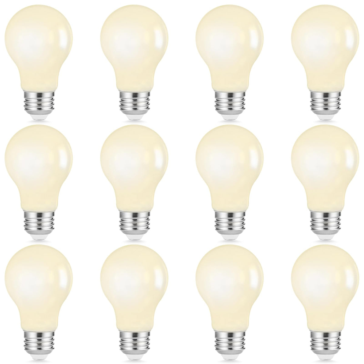 12 Pack A19 LED Light Bulbs Dimmable (12 / Filament-soft White)