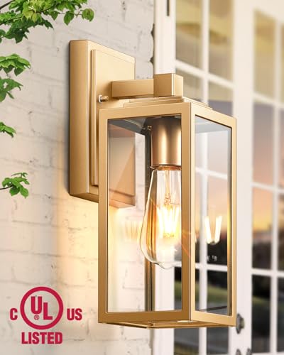 Gold Outdoor Wall Lights (Gold / No Sensor 1 PACK)