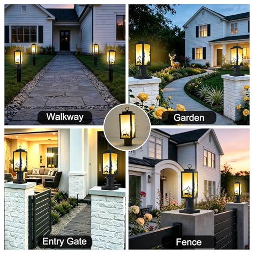 Outdoor Lamp Post Light Fixture Deer Pattern