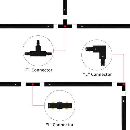 65.6FT H Track Lighting Rail Kit (Black / 65.6FT)