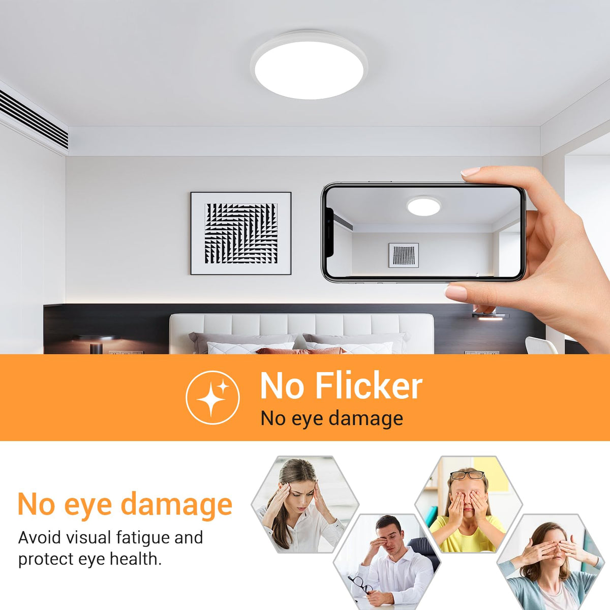 6 Pack 12 Inch LED Flush Mount Ceiling Light (6 Pack 1CCT)
