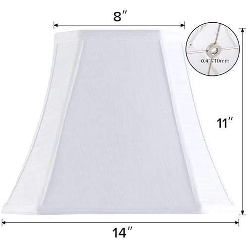Off White Square Lamp Shades for Floor Lamps (8 x 14 x 11 inches - 2 Pack / Off White Linen)