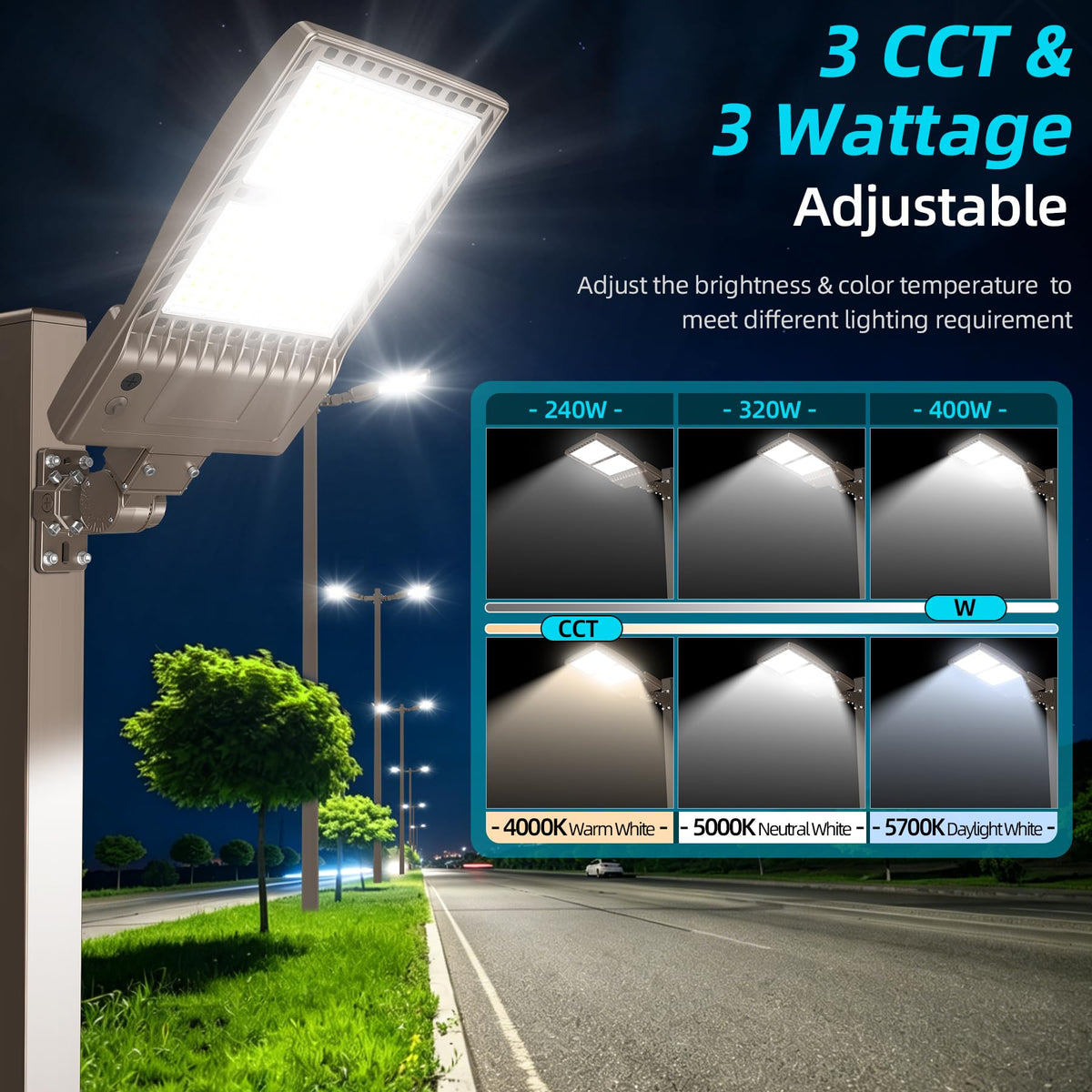 8Pack 400W LED Parking Lot Lights Dusk to Dawn Outdoor Street Area Light