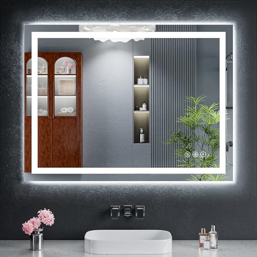 40"x30" LED Bathroom Mirror with Lights (Frontlit & Backlit / 40"L x 30"W)