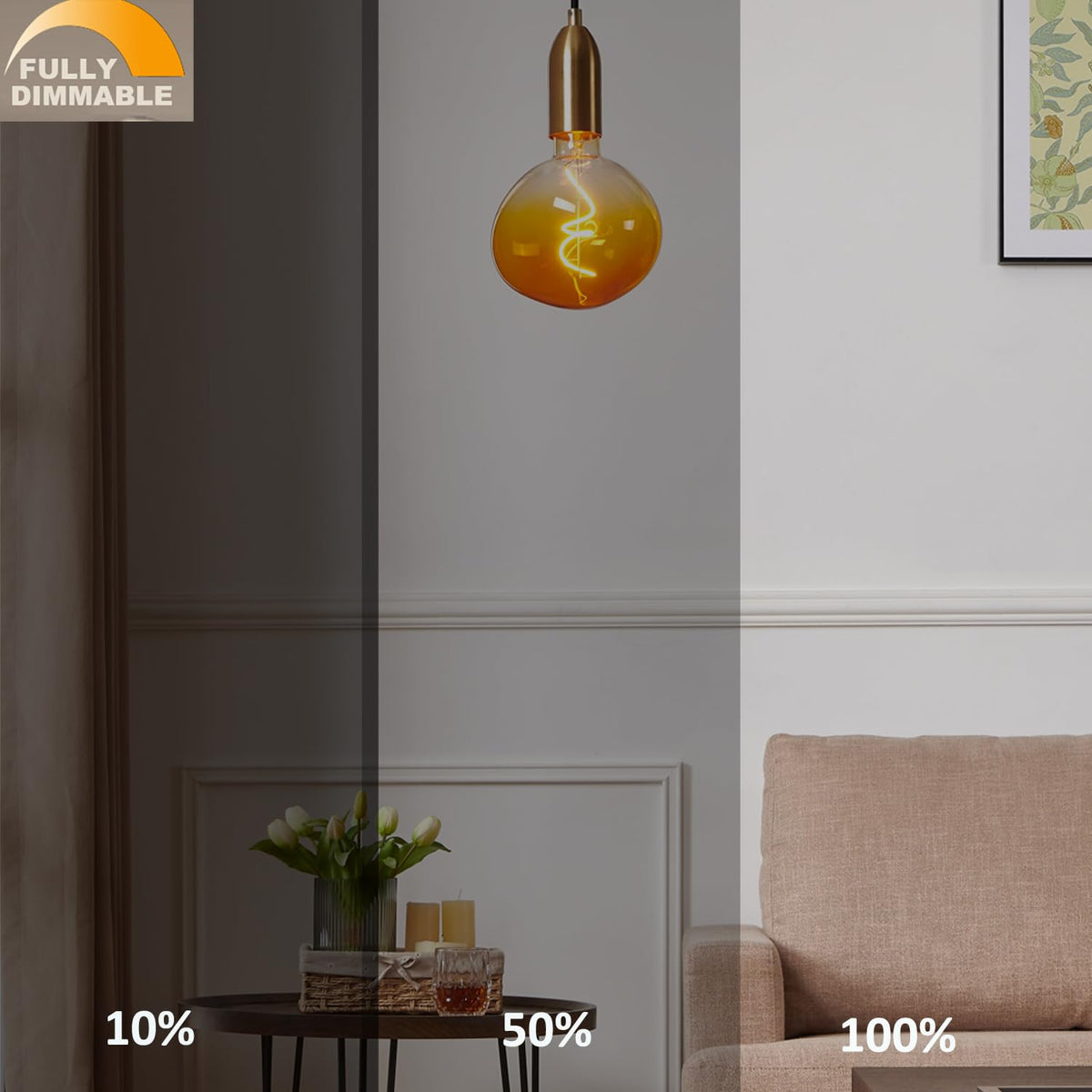 G150 Oversized Large Edison LED Bulb (Gradient Orange)