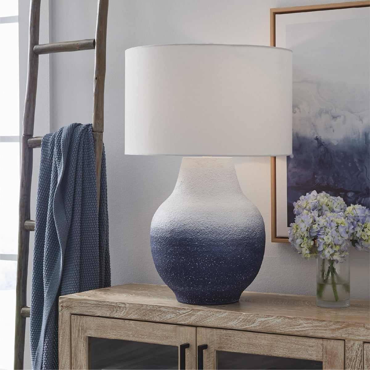 Dashland Coastal Table Lamp (White/Navy / Table Lamp)