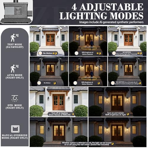 15.8'' Motion Sensor Wall Light (Black - Seeded Glass / 15.8 Inch - Motion Sensor)