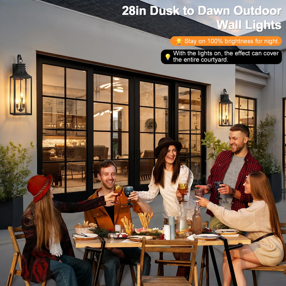2 Pack Exterior Lighting Fixtures (28" Dusk to Dawn (2 Packs))