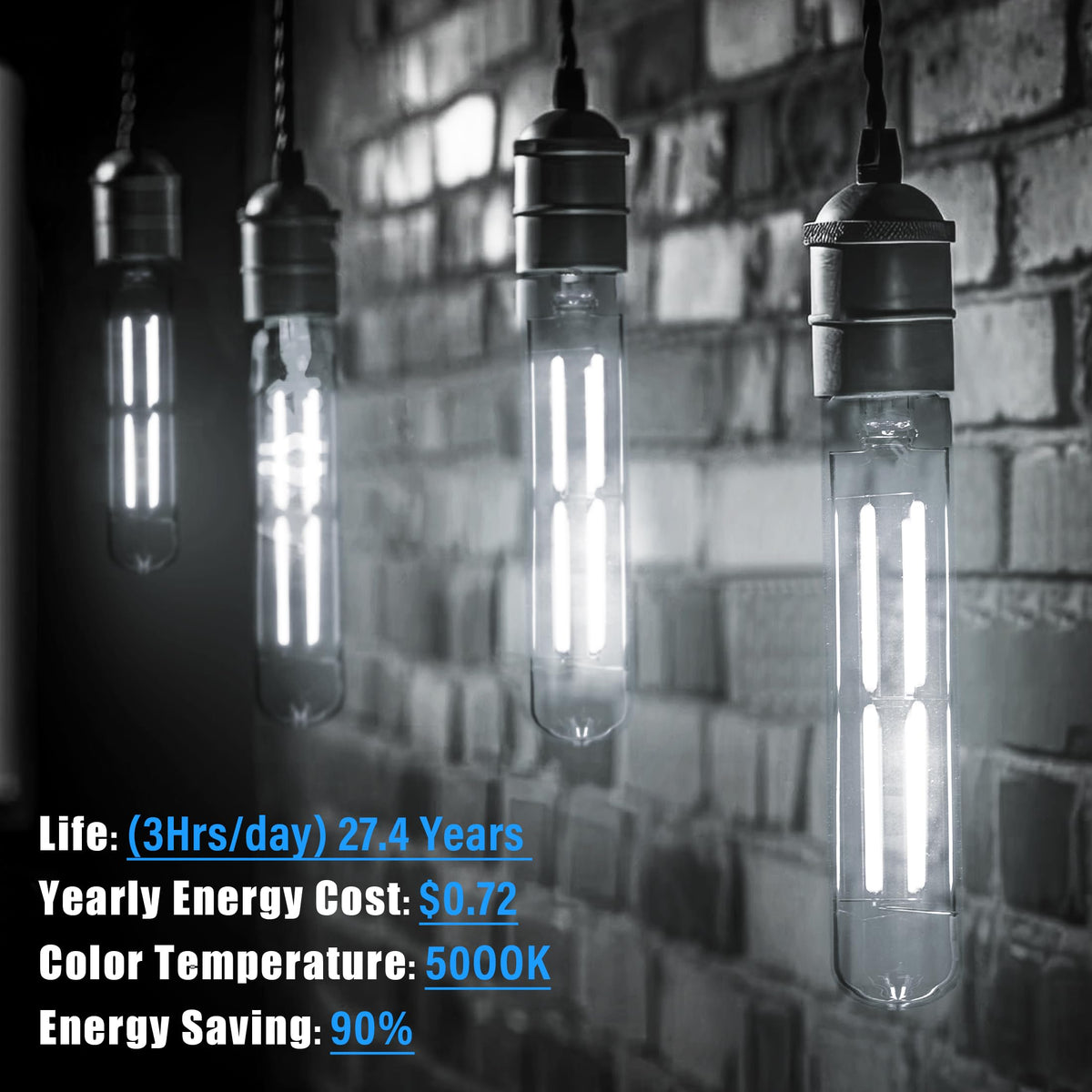 8.9IN LED Light Bulbs E26 Base (9 Inch 6W (4 Count))