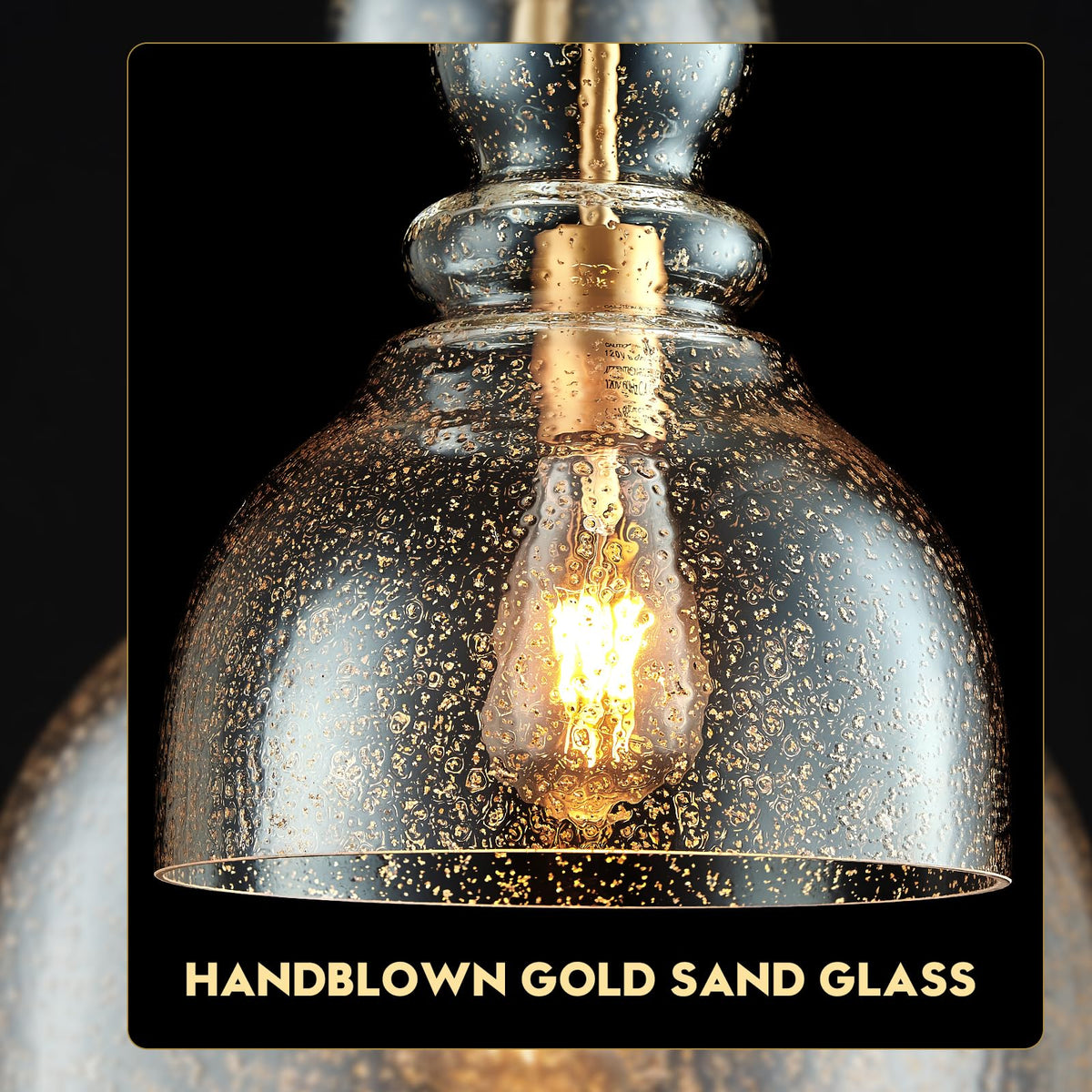 Gold Pendant Lights Kitchen Island (Gold Seeded)