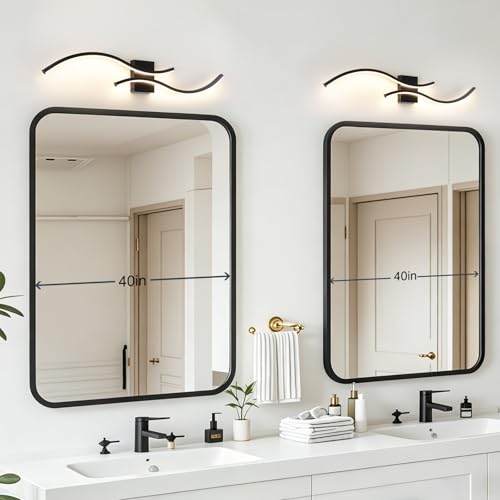 39in Bathroom Vanity Light Fixture (Black / 39inch)