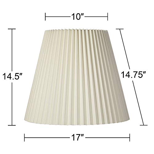 Pre Assembled Edie Large Ivory Pleated Lamp Shade 10x17x14.75 (Ivory)
