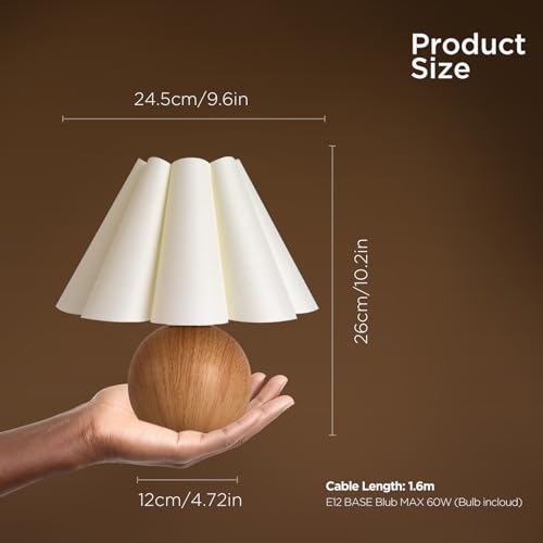 Cute Small Table Lamp (White+Light Brown)
