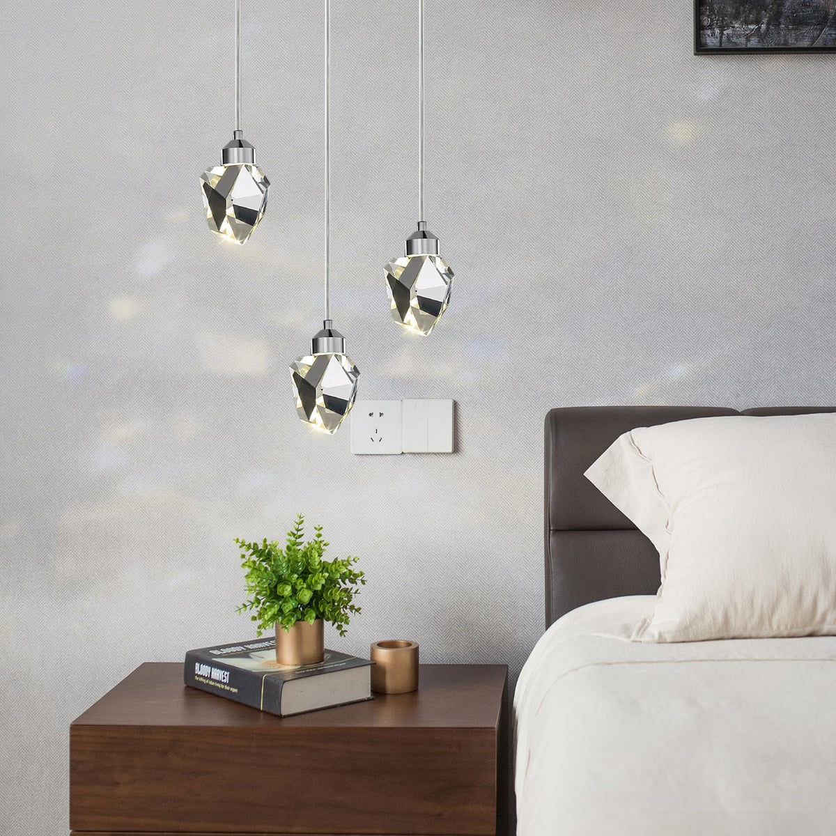 Silver Diamond Crystal 3 (Silver / 3-Light)