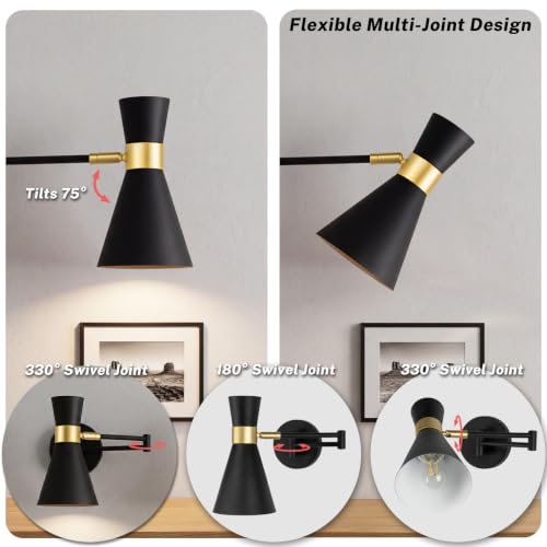 OSYNNIQ Wall Sconce Light with Adjustable Swing Arm for Bedside Reading (STYLE 2)