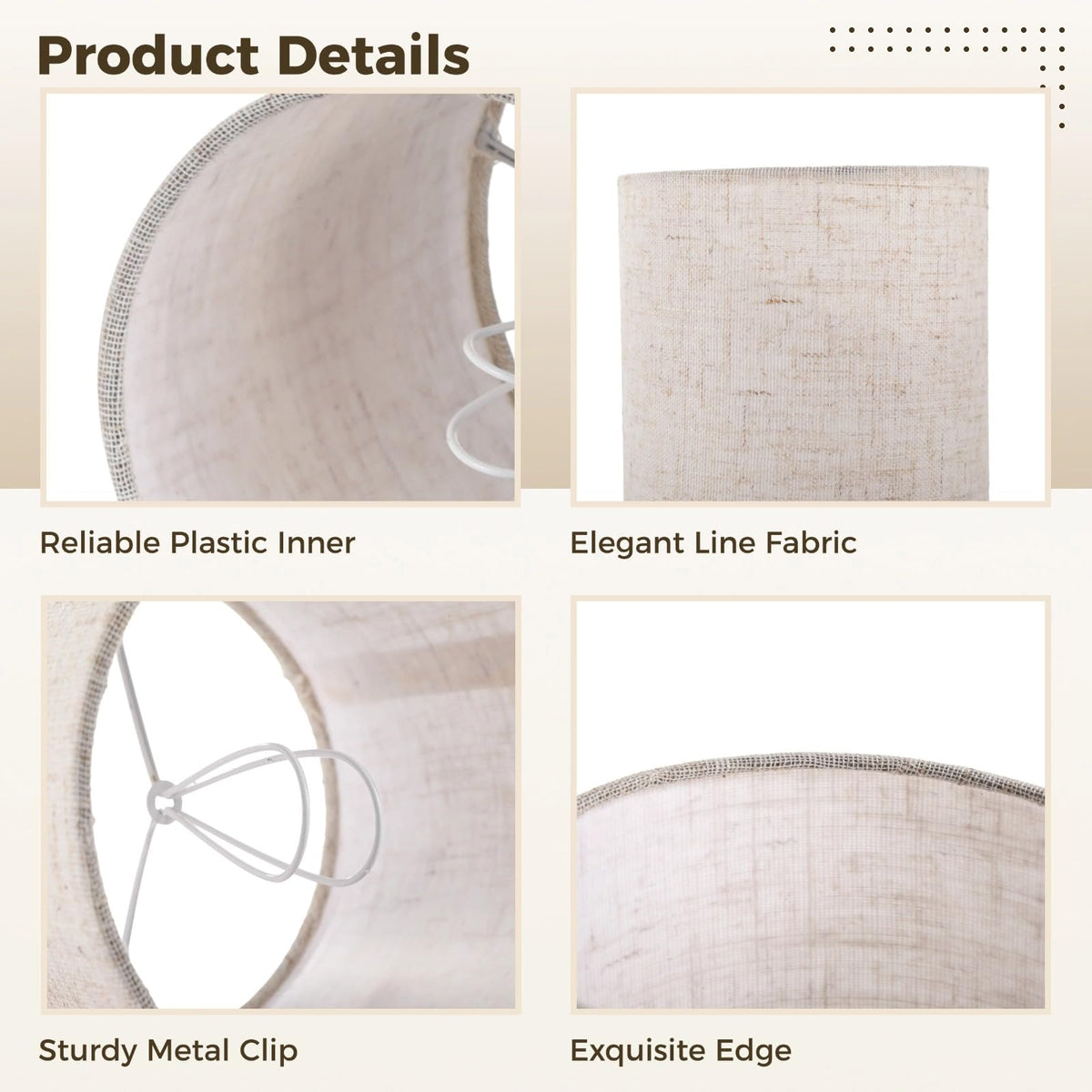 Chandelier Lamp Shades (Linen-6PCS)
