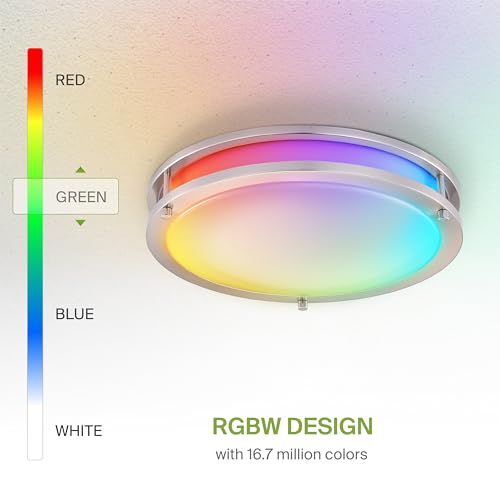 LED 14" Round Flush Mount Lighting (Brushed Nickel)