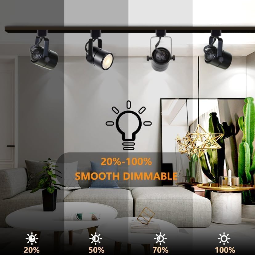 LED Track Lighting Complete Kit GU10 3000K Warm White Black