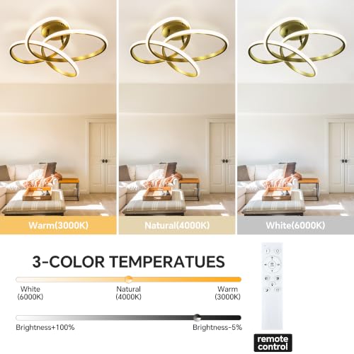 20" LED Chandelier (Gold / 20in)