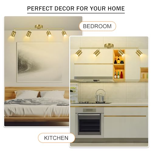 Track Lighting Ceiling Fixture Gold (Gold / 29.9" 4 Light Track Light)