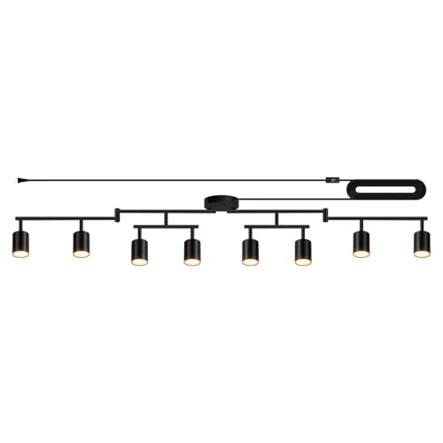 Plug in Track Lighting LED (8-Light Track Light(Black))