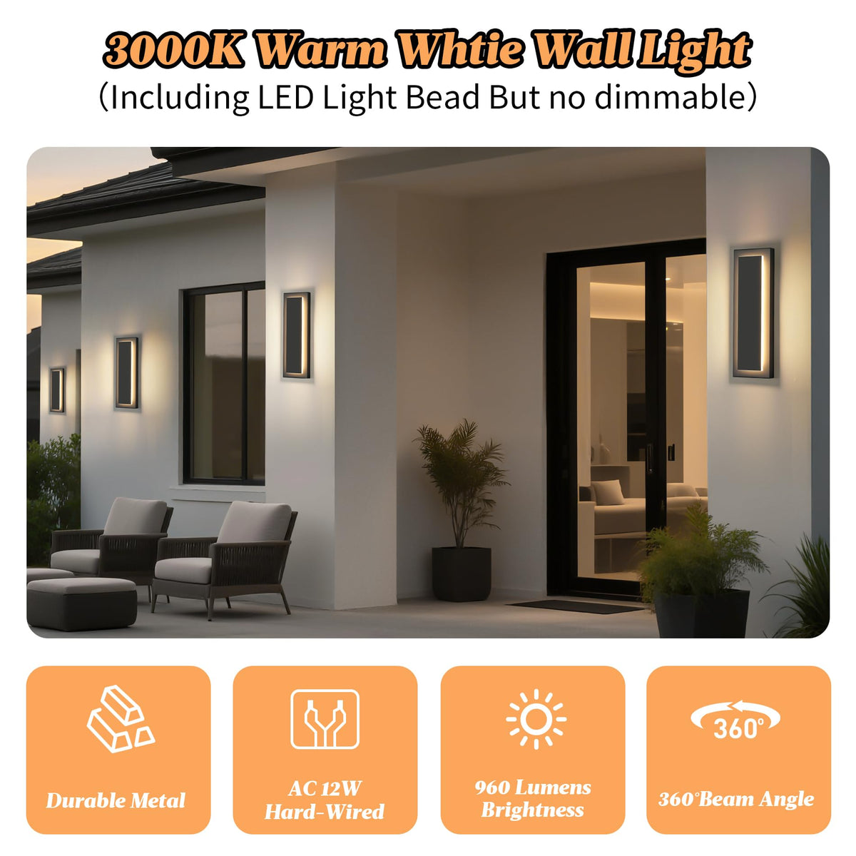 15.7 in Outdoor Wall Sconce Light (Black 1-tier Modern Design / 15.7 Inches（40 cm）)