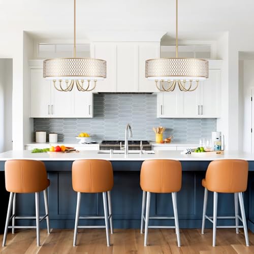 Drum Chandelier with Shades 5 Light 2