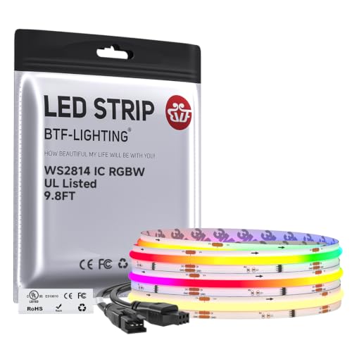 9.8FT WS2814 Smart IC RGBW 3000K DC24V COB LED Strip Light (9.8FT)