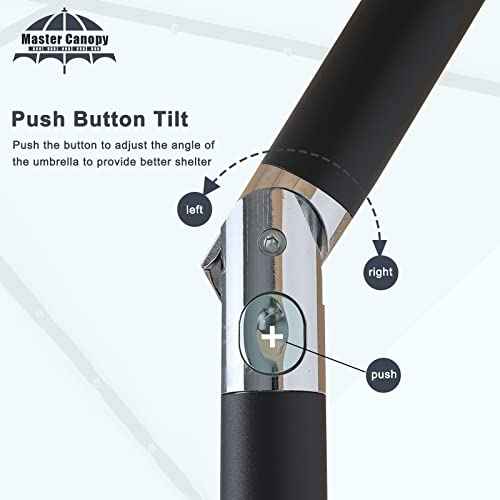 9ft Patio Umbrella with Solar Lights (Blue / 9FT)