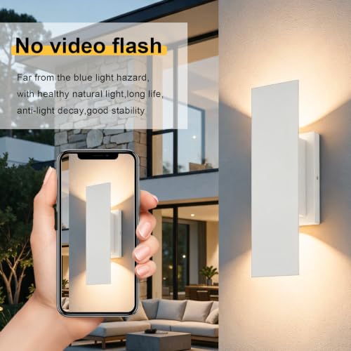 1 Pack Outdoor LED Up Down Wall Sconce (White)